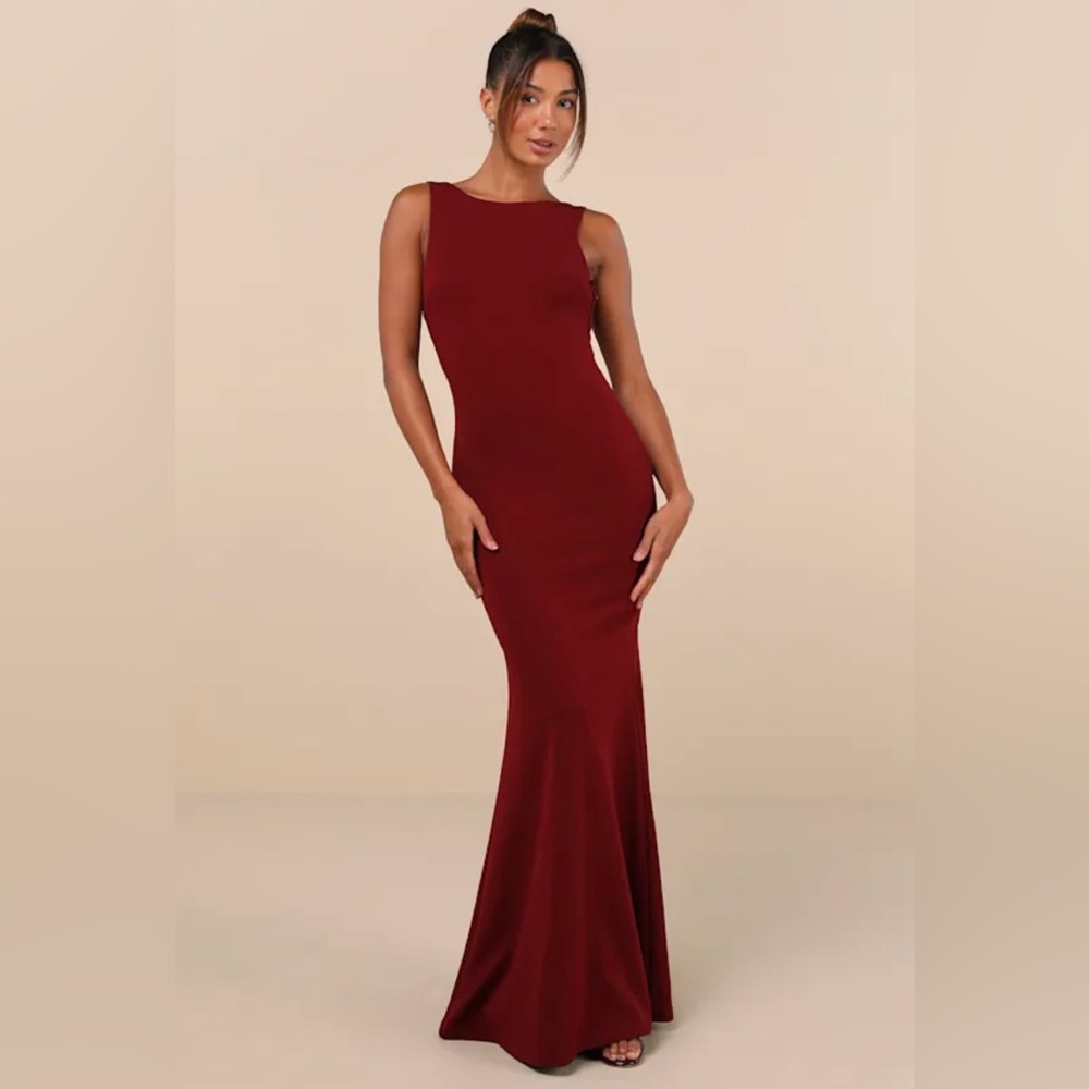 Lulus Love In Your Eyes Wine Red Knotted Maxi Dress - Size Small